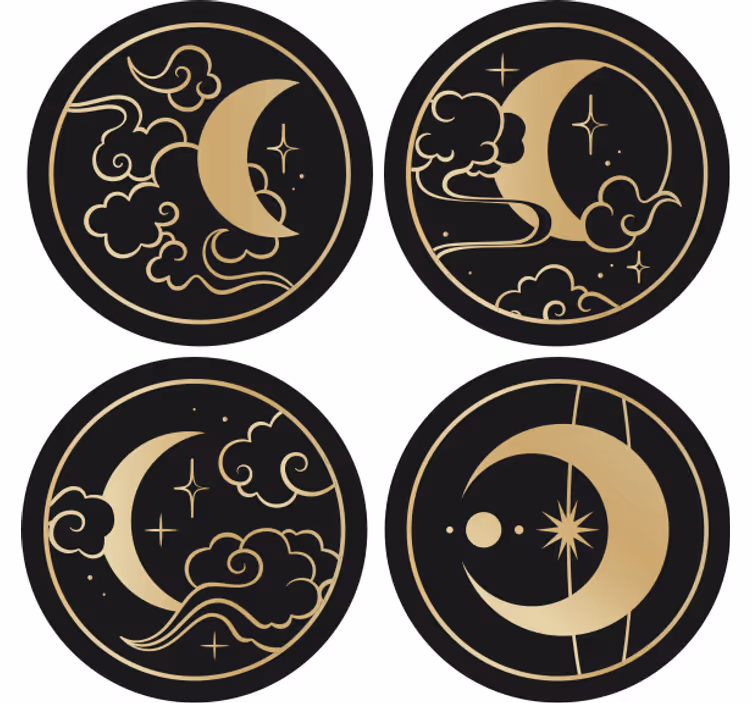 Posavasos frikis patrones celestiales de luna - TenVinilo