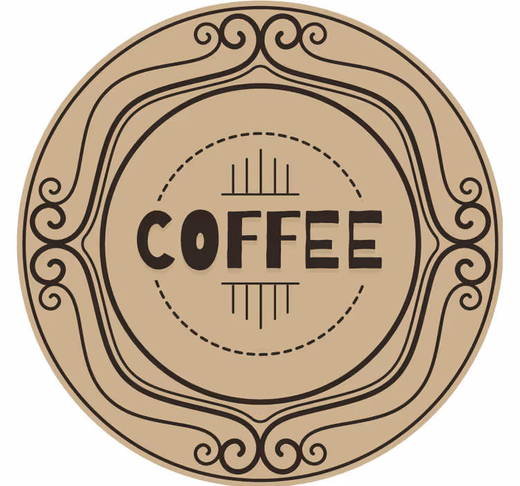 Portavasos personalizable emblema circular de café - TenVinilo