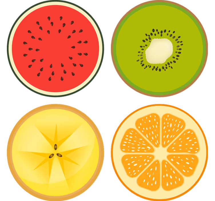 Portavasos moderno set de portavasos en forma de fruta - TenVinilo