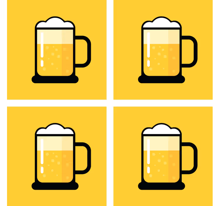 Portavasos cerveza ilustración de jarra amarilla - TenVinilo