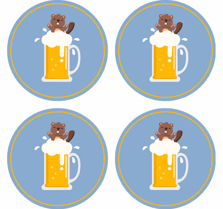 Portavasos cerveza taza castor alegre - TenVinilo