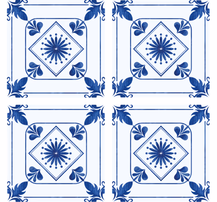 Portavasos azulejo arreglo floral elaborado - TenVinilo