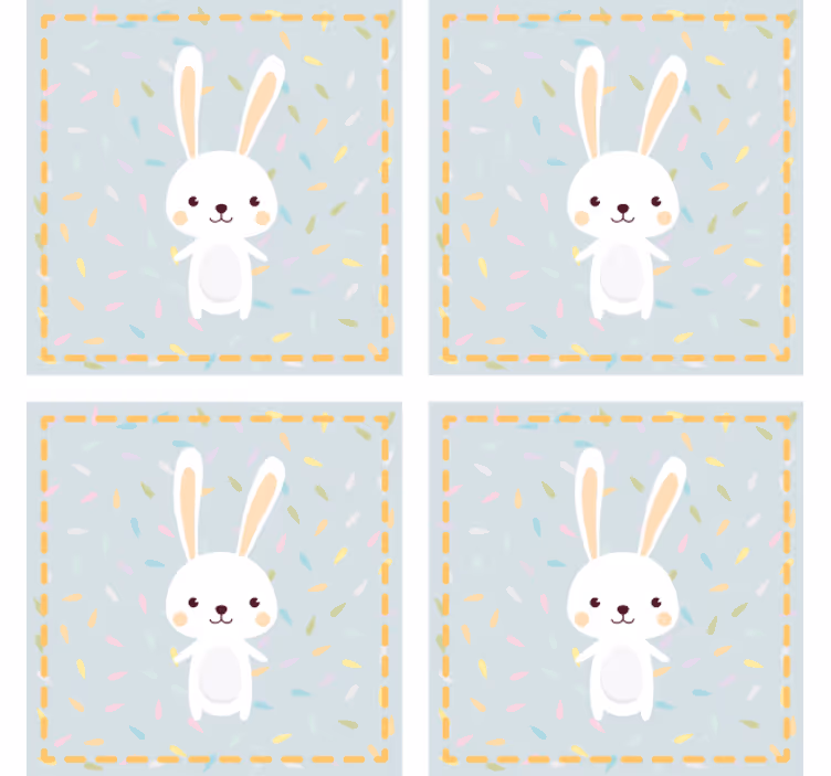 Posavasos frikis personaje de conejito lindo - TenVinilo