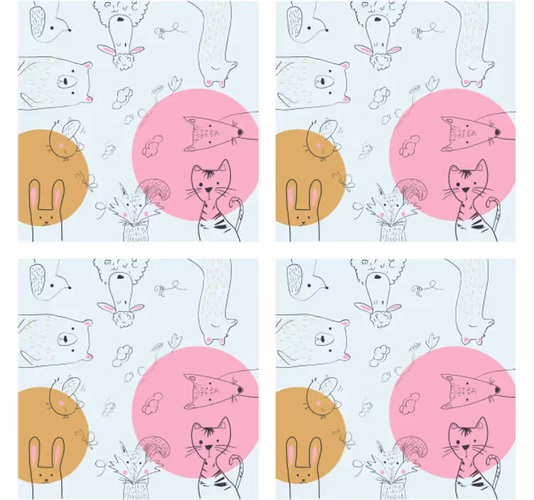 Posavasos frikis ilustraciones de animales caprichosos - TenVinilo