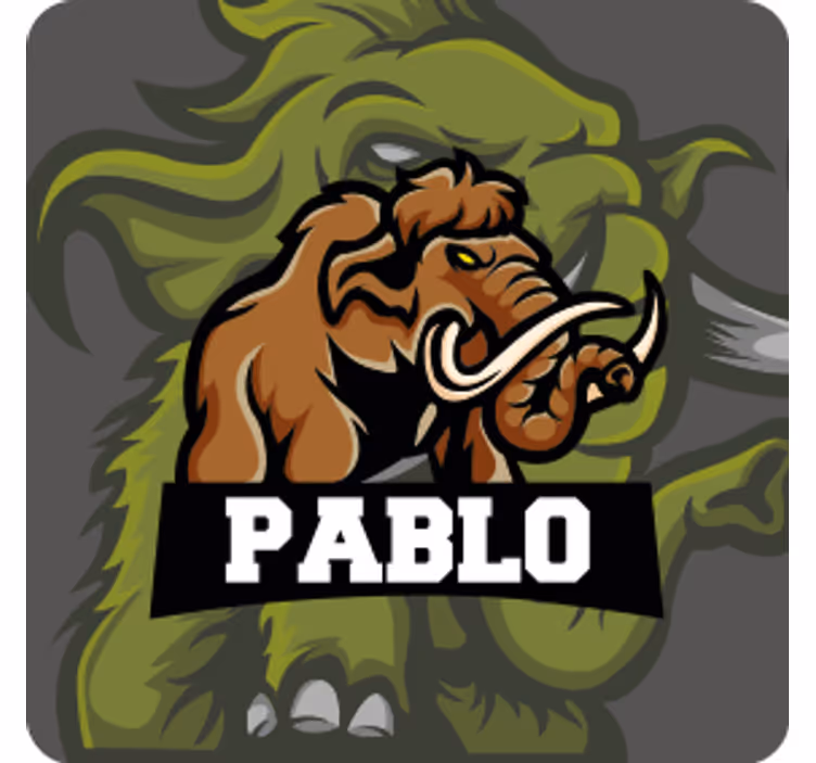 Posavasos frikis diseño de emblema de mamut - TenVinilo