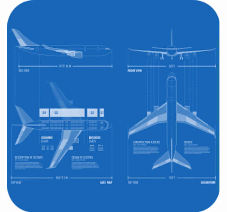 Posavasos frikis diseño de plano de avión - TenVinilo