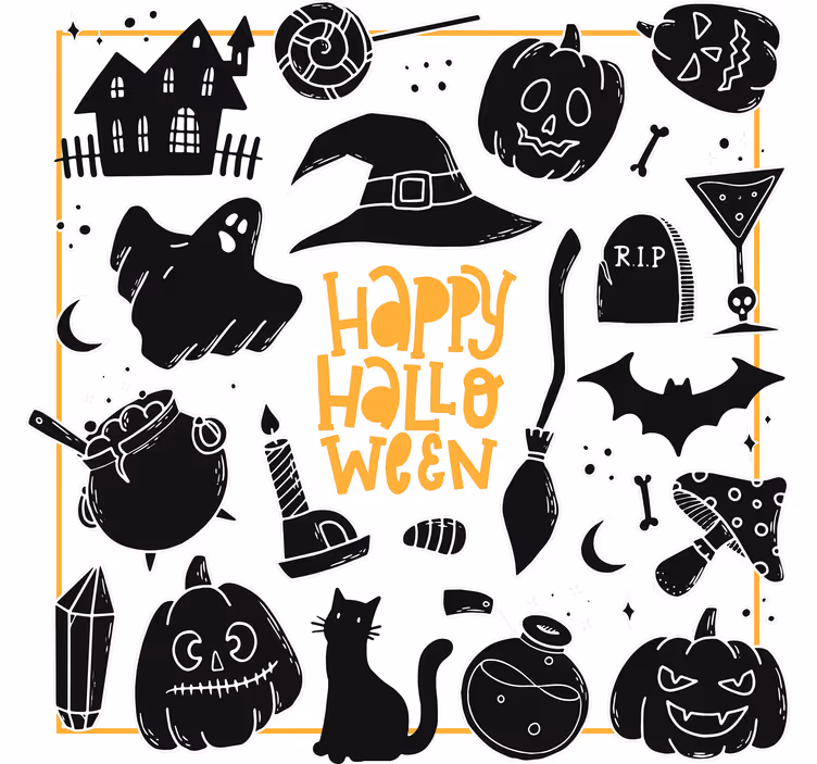 Portavasos halloween ilustraciones espeluznantes - TenVinilo