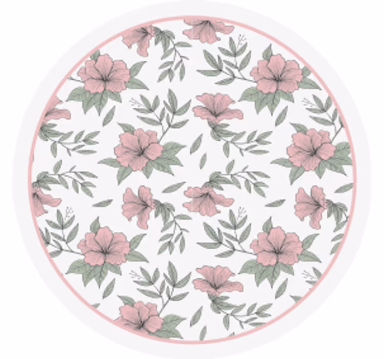 Portavasos diseño floral redondo - TenVinilo