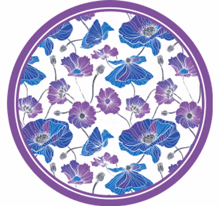 Portavasos moderno con motivo floral en tonos morados - TenVinilo