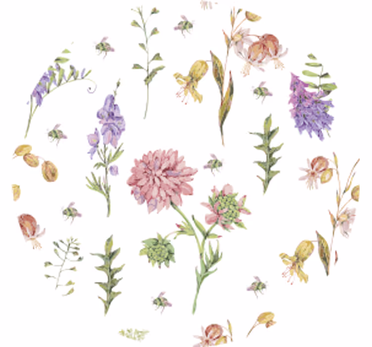 Portavasos con detalles de patrón floral - TenVinilo