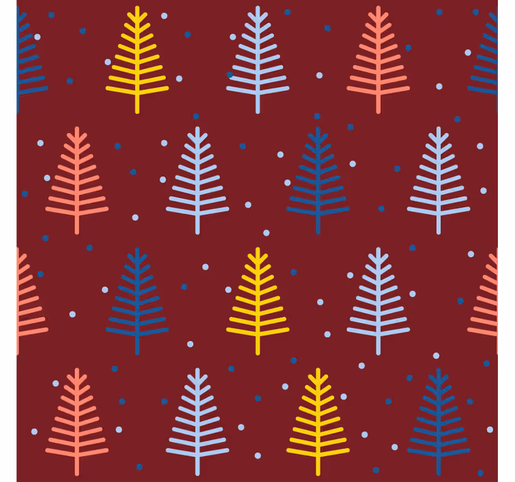 Portavasos navideño patrón de Árbol colorido - TenVinilo