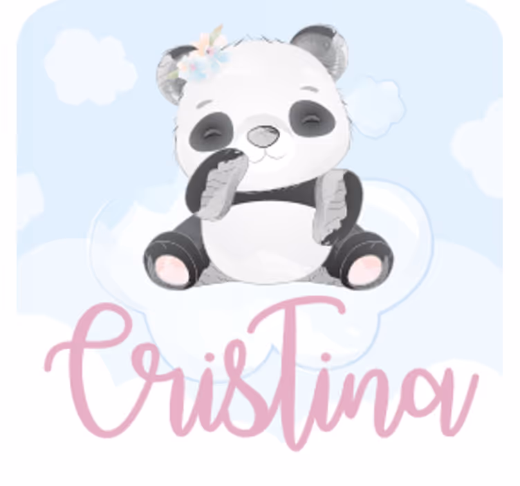 Portavasos personalizable panda juguetón - TenVinilo