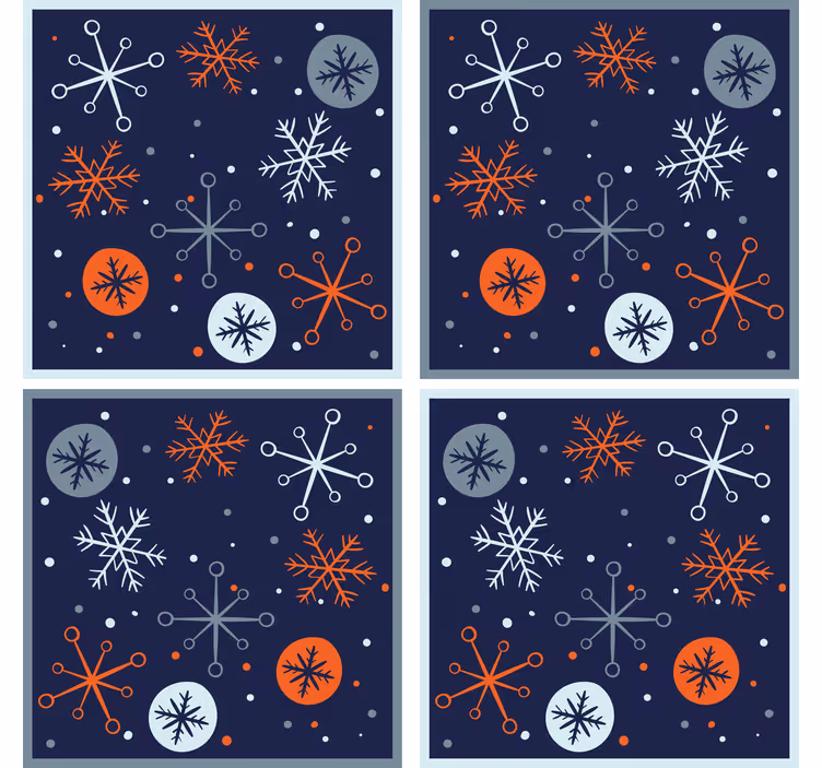 Portavasos navideño con diseño de copos de nieve - TenVinilo