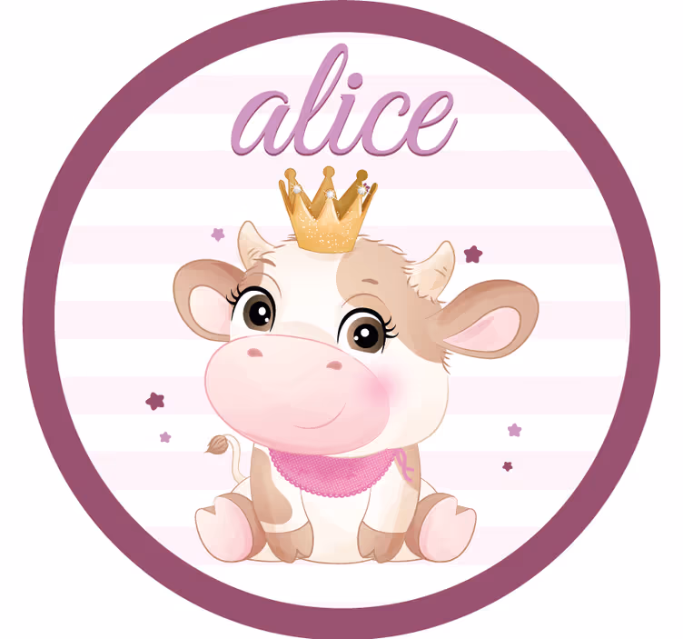 Portavasos personalizable personaje de vaca adorable - TenVinilo