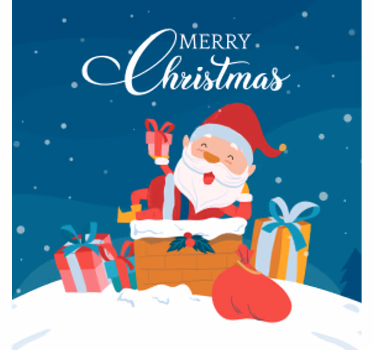Portavasos navideño santa claus con regalos - TenVinilo