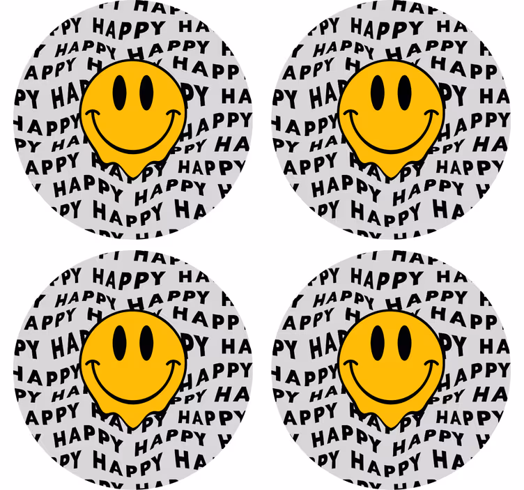 Portavasos con frases cara sonriente de felicidad - TenVinilo