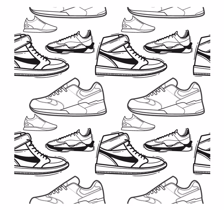 Portavasos moderno patrones de contorno de zapatillas - TenVinilo