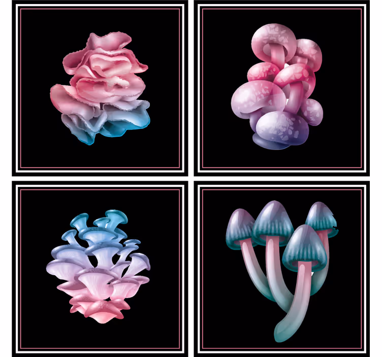 Portavasos moderno formas florales suaves - TenVinilo