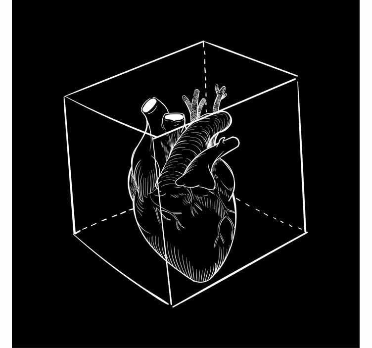 Posavasos frikis corazón en cubo 3d - TenVinilo