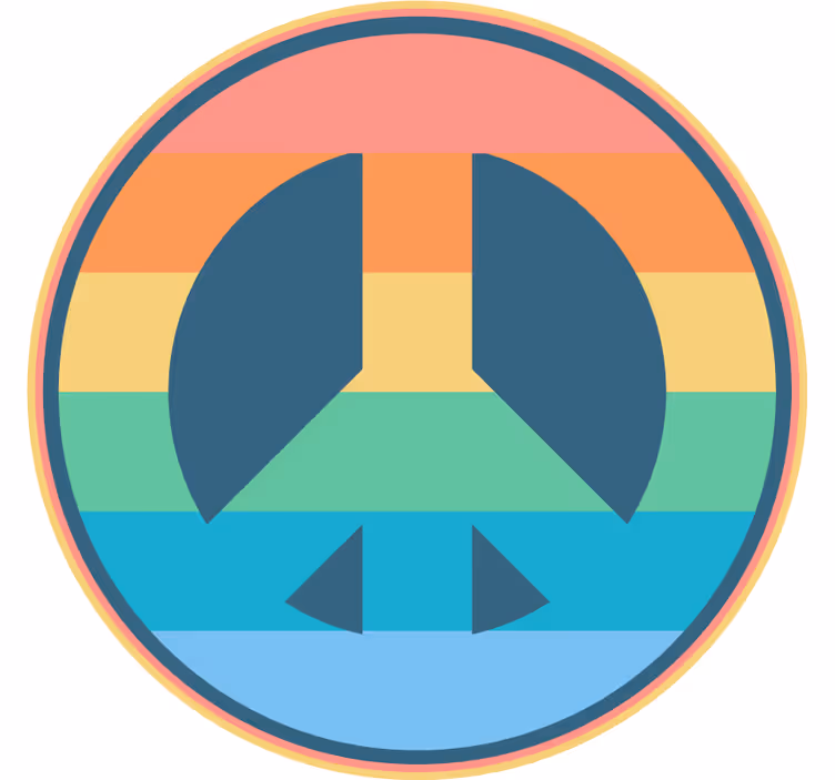 Posavasos vintage Símbolo de paz arcoiris pastel - TenVinilo
