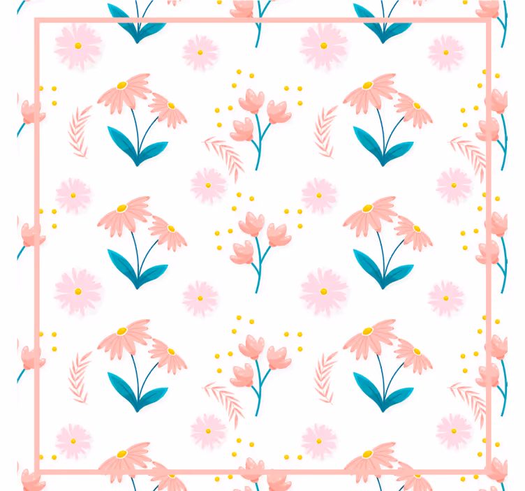 Portavasos diseño de patrón floral - TenVinilo