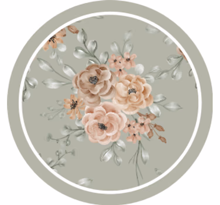 Portavasos moderno motivo floral elegante - TenVinilo