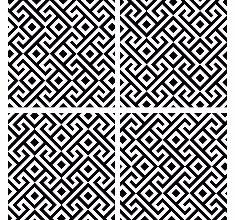 Portavasos patrón geométrico blanco y negro - TenVinilo