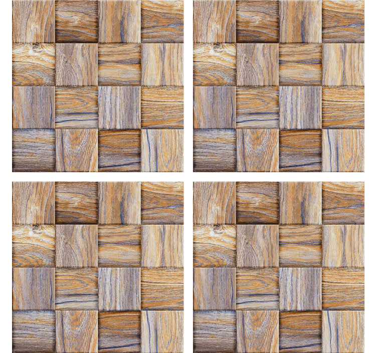 Portavasos patrón de madera trenzada - TenVinilo