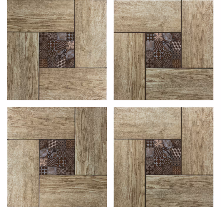 Portavasos azulejo con textura de madera - TenVinilo