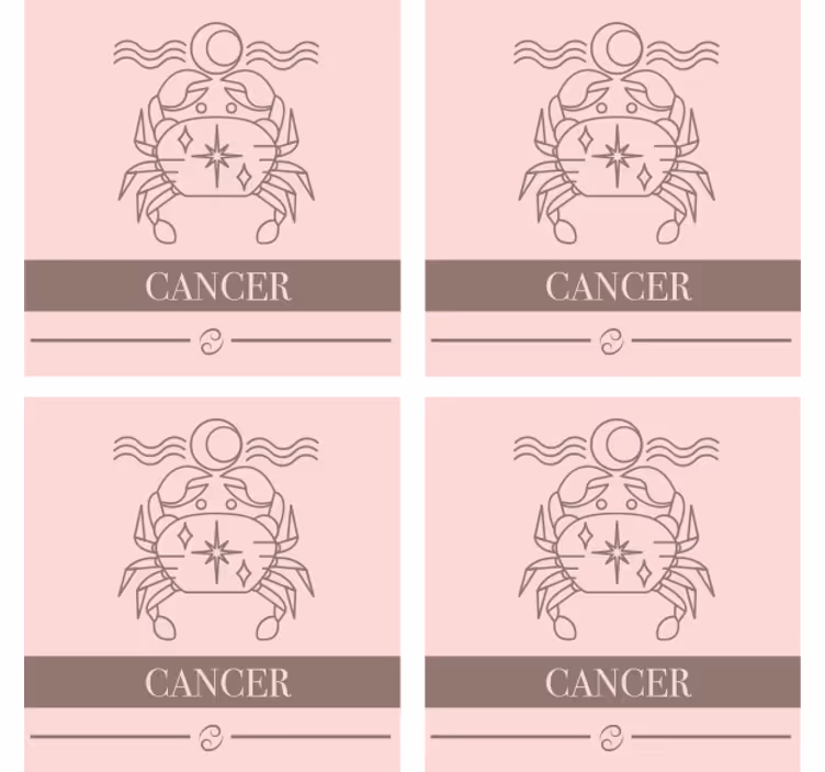 Portavasos personalizable cáncer símbolo zodiacal - TenVinilo