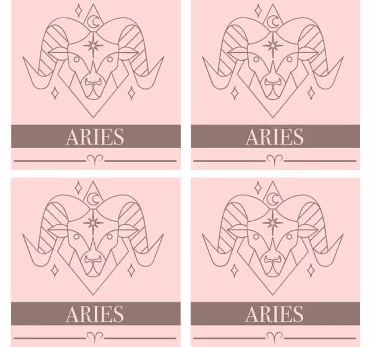 Portavasos personalizable símbolo zodiacal aries - TenVinilo