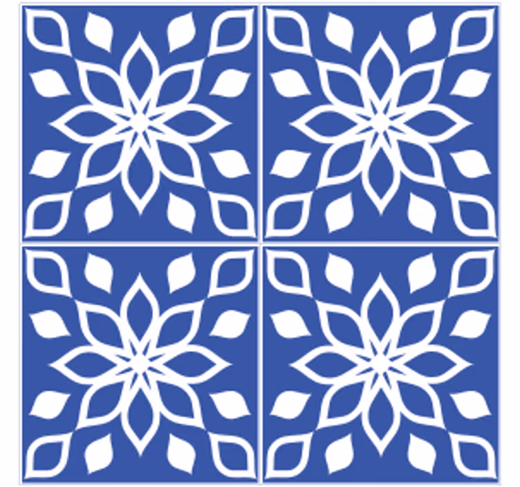 Portavasos azulejo cuadrado con diseño floral - TenVinilo