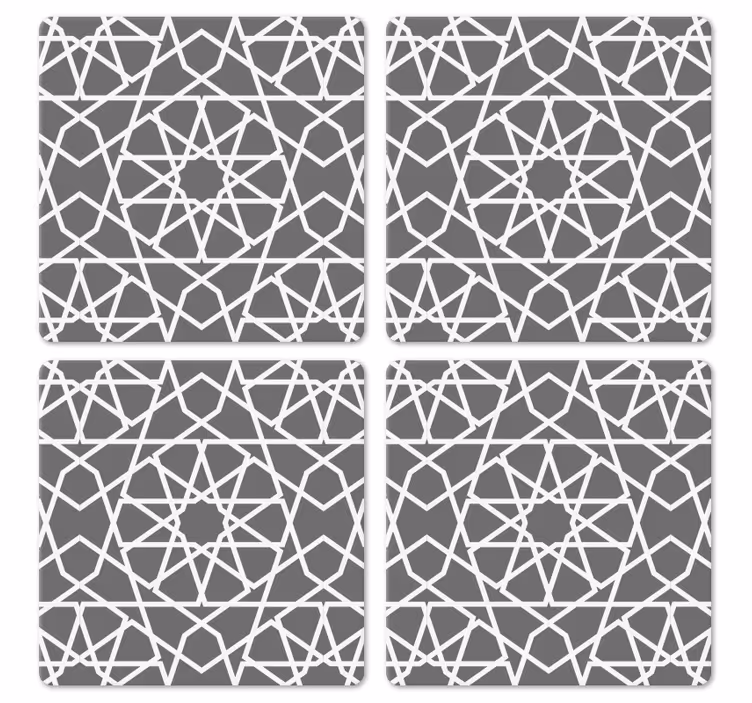Posavasos azulejo Estilo árabe gris - TenVinilo