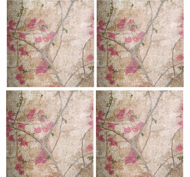 Portavasos motivo floral texturizado - TenVinilo