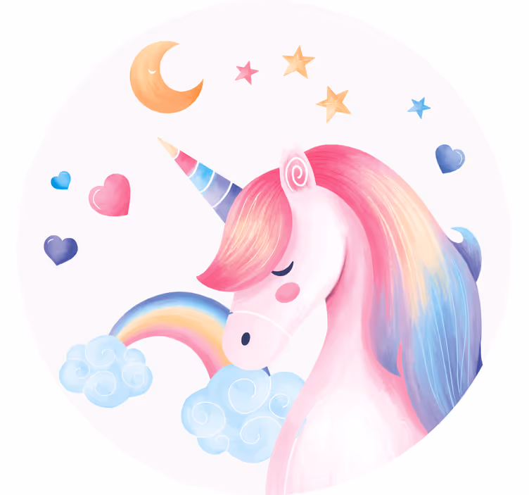Posavasos frikis ilustración de unicornio caprichoso - TenVinilo