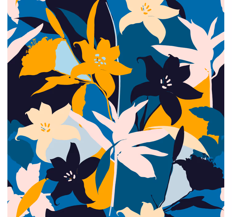 Portavasos moderno motivo floral vívido - TenVinilo