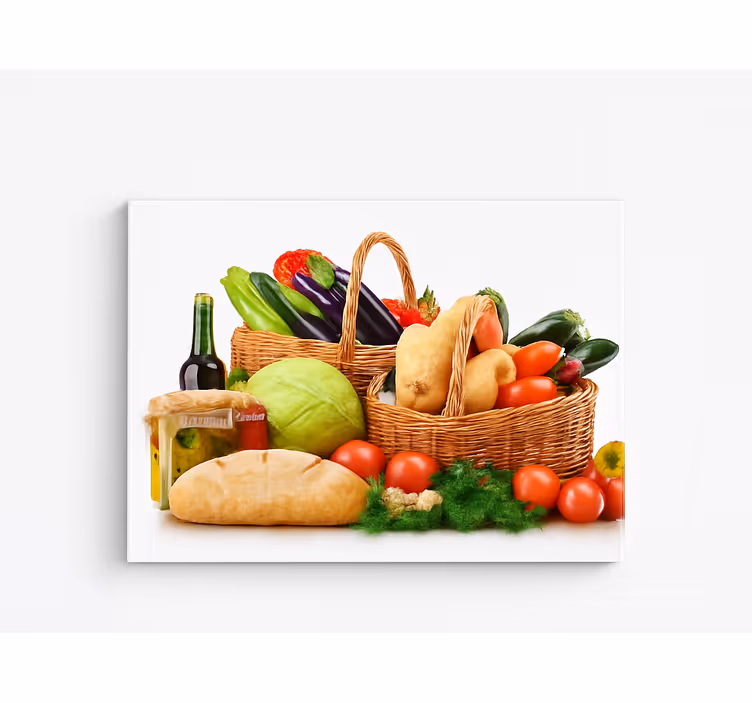 Cuadro para cocina verduras en una cesta - TenVinilo