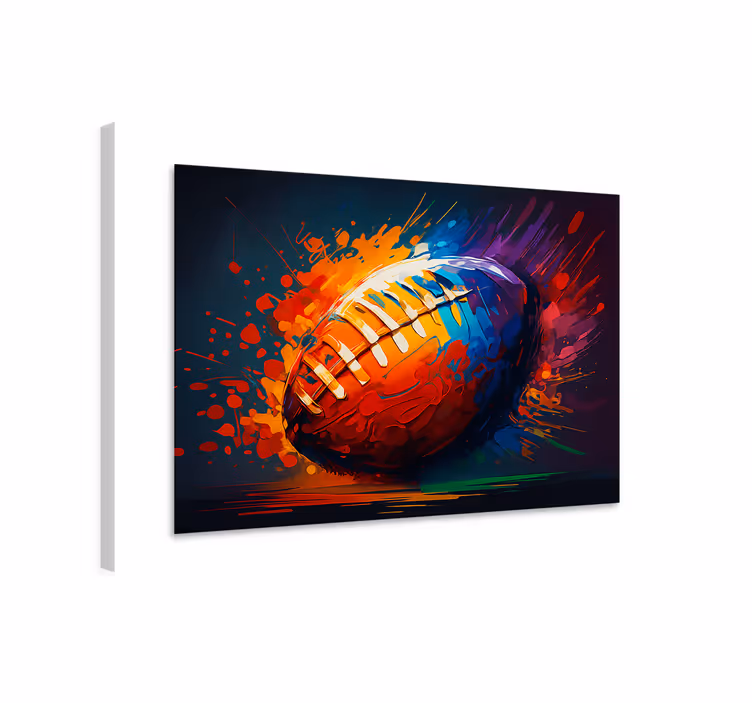 Cuadro deporte balón de rugby multicolor - TenVinilo