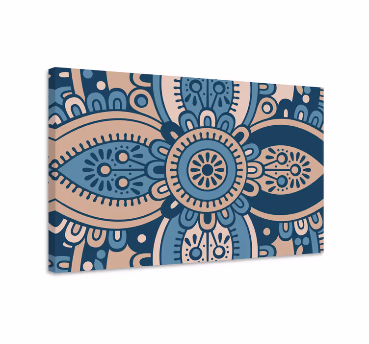 Cuadro azul mandala floral azul - TenVinilo