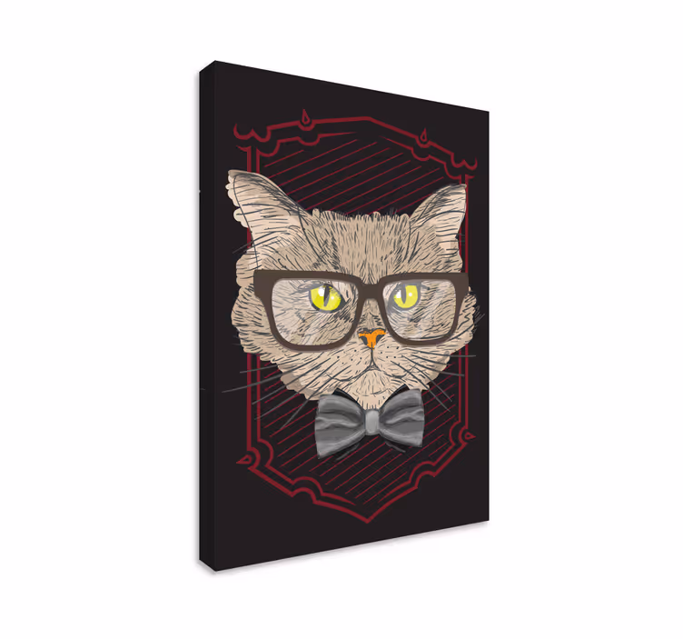 Cuadro de gatos gato con gafas - TenVinilo
