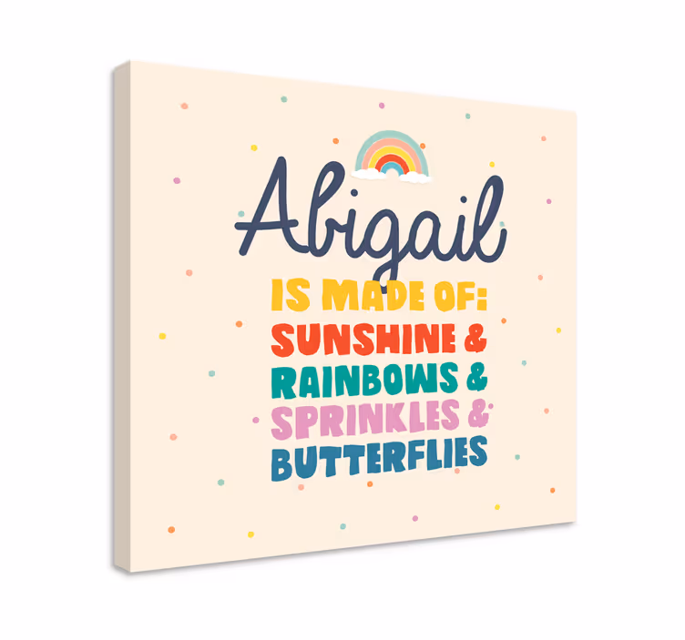 Cuadro personalizable Hecho de sol y arcoiris personalizado - TenVinilo
