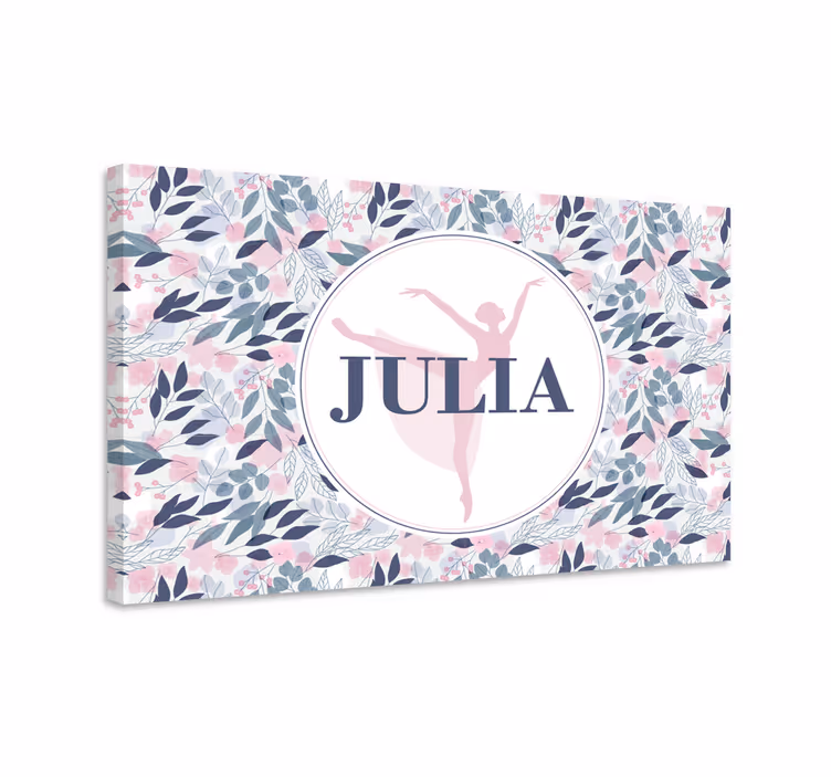 Cuadros con nombre Bailarina floral personalizada - TenVinilo