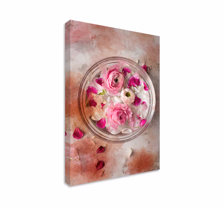 Cuadro moderno cuenco floral 3d - TenVinilo