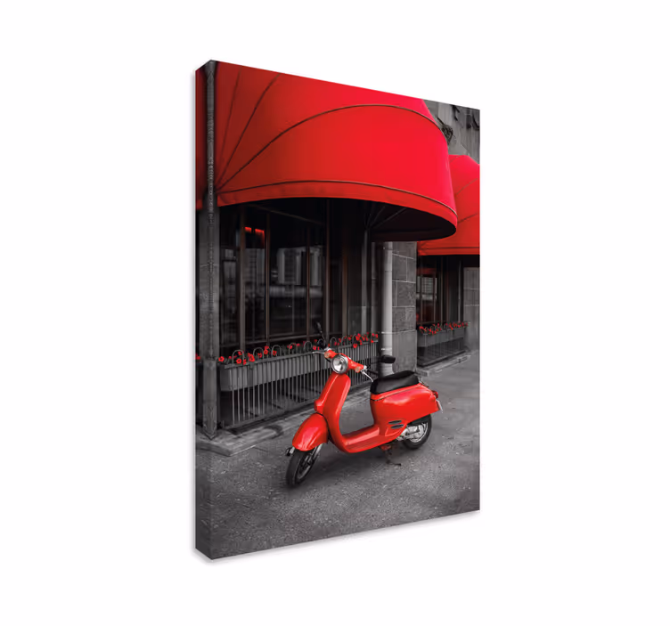 Cuadro ciudades scooter italiana roja - TenVinilo