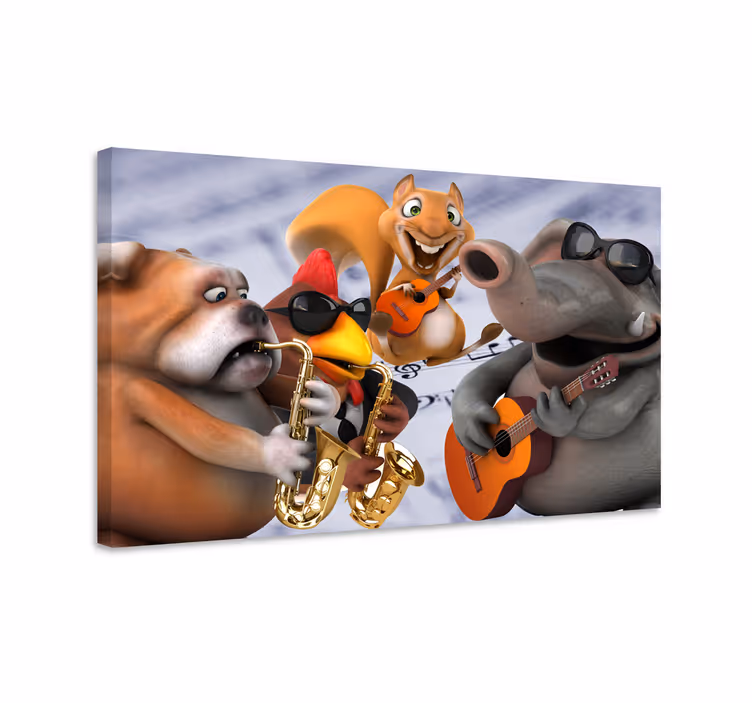 Cuadro musical animales con instrumentos - TenVinilo