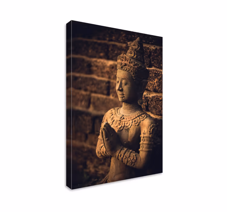 Cuadros buda con figura tonos bronces - TenVinilo