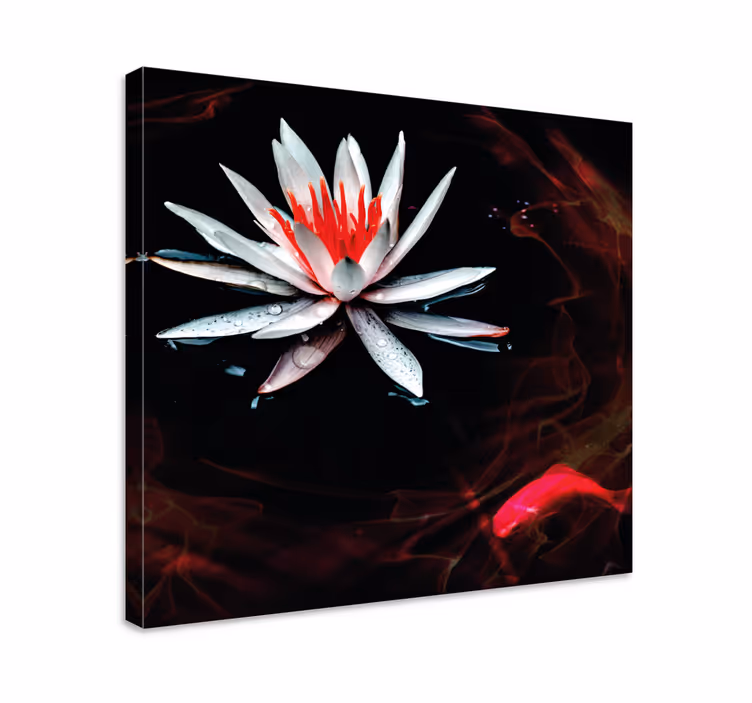 Cuadro zen flor en agua en calma - TenVinilo