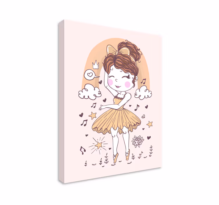 Cuadro de bailarina feliz dibujada - TenVinilo