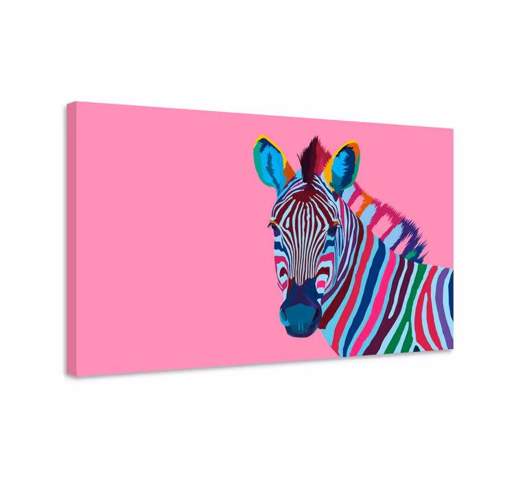 Cuadro animales Cebra arcoiris - TenVinilo