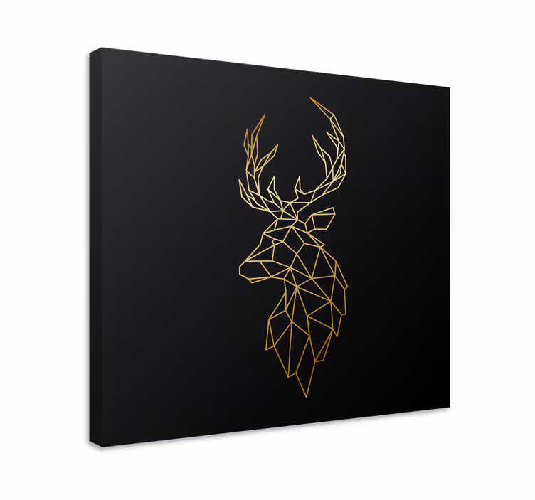 Cuadro ciervo origami dorado - TenVinilo